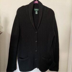 Lauren Ralph Lauren Black Shawl Cardigan